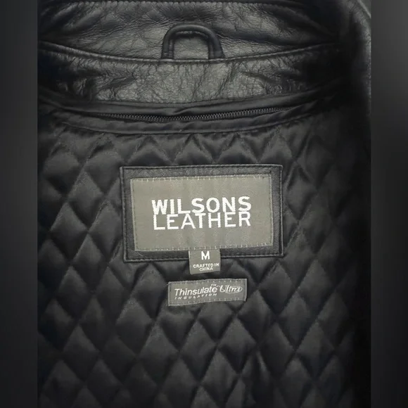 Wilsons Leather Women's Trinsulate Insulation Black Leather Jacket Size - M
